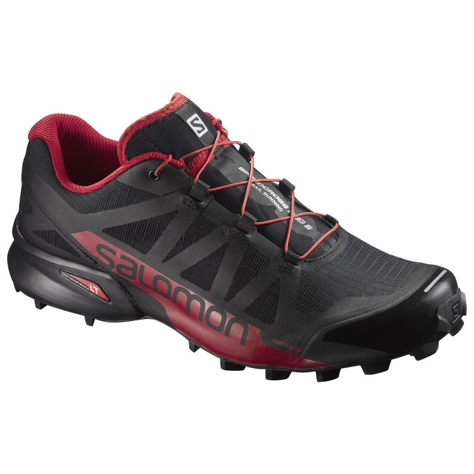 SALOMON UK SPEEDCROSS PRO 2 - Mens Trail Running Shoes Black/Burgundy,NMQV97482